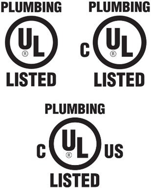 Listed Plumbing Mark